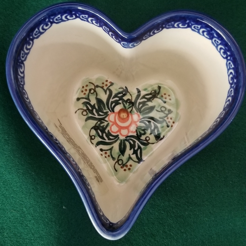 Unikat Pottery Heart Shaped 6" - Made In Poland